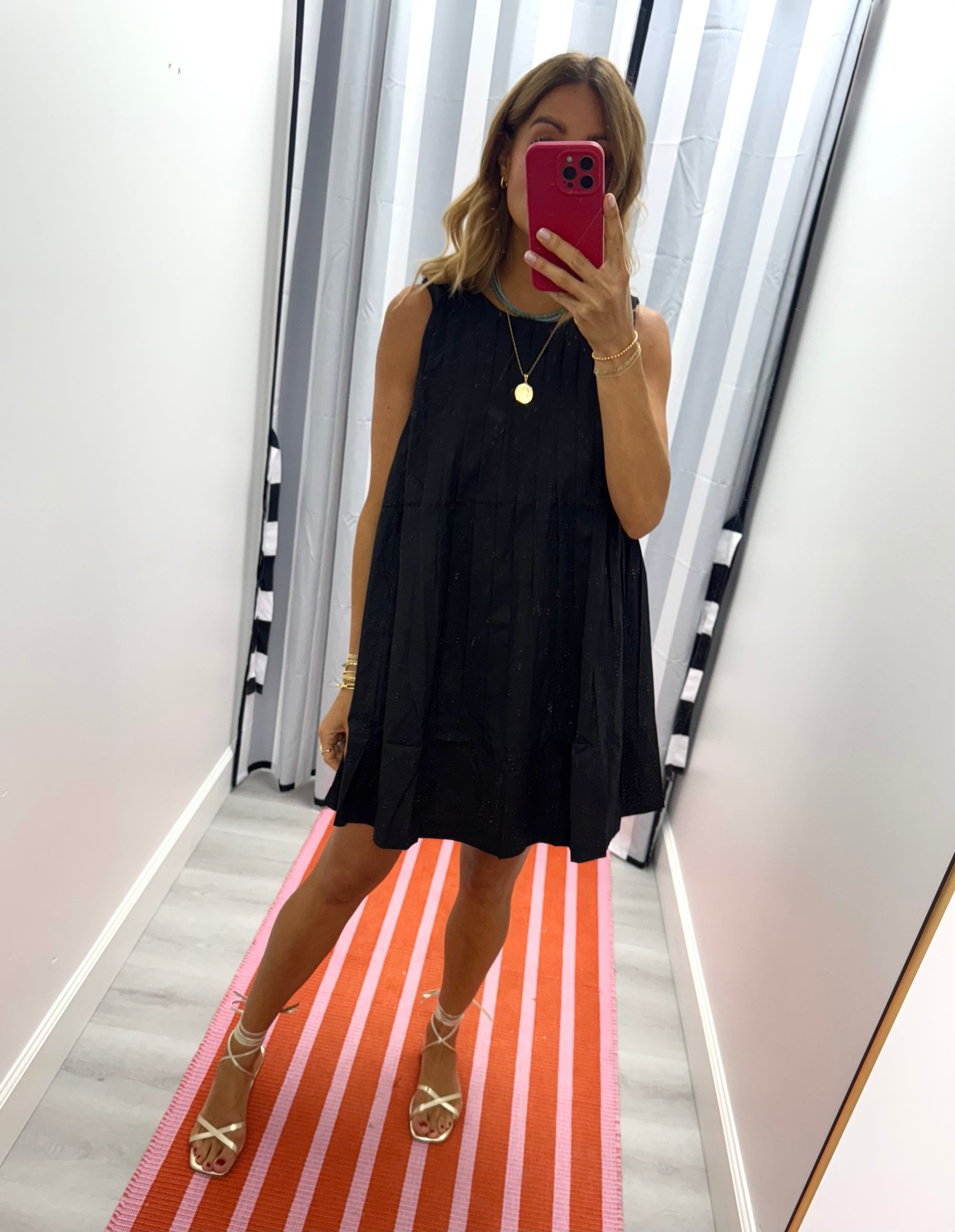 Hayden Pleated Detail Sleeveless Dress