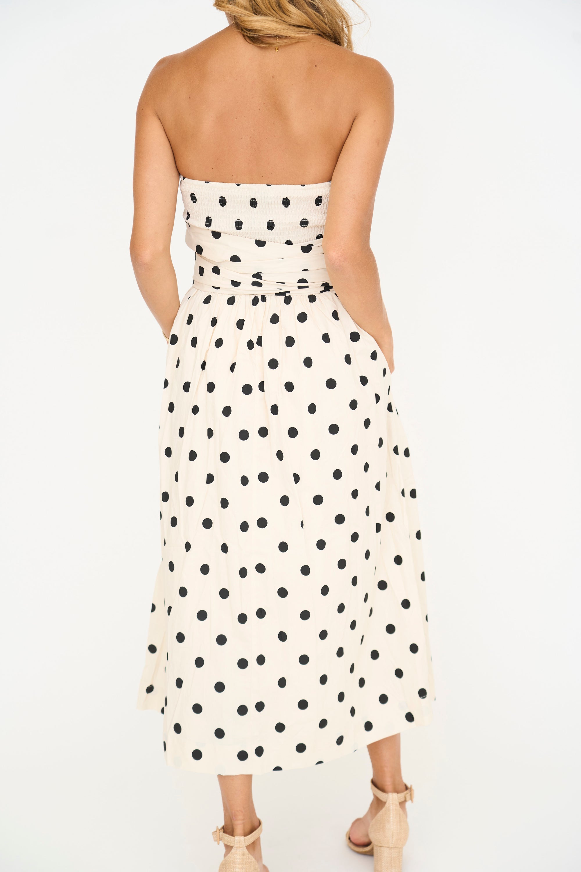 Sydney Wrapped Polka Dot Midi Dress