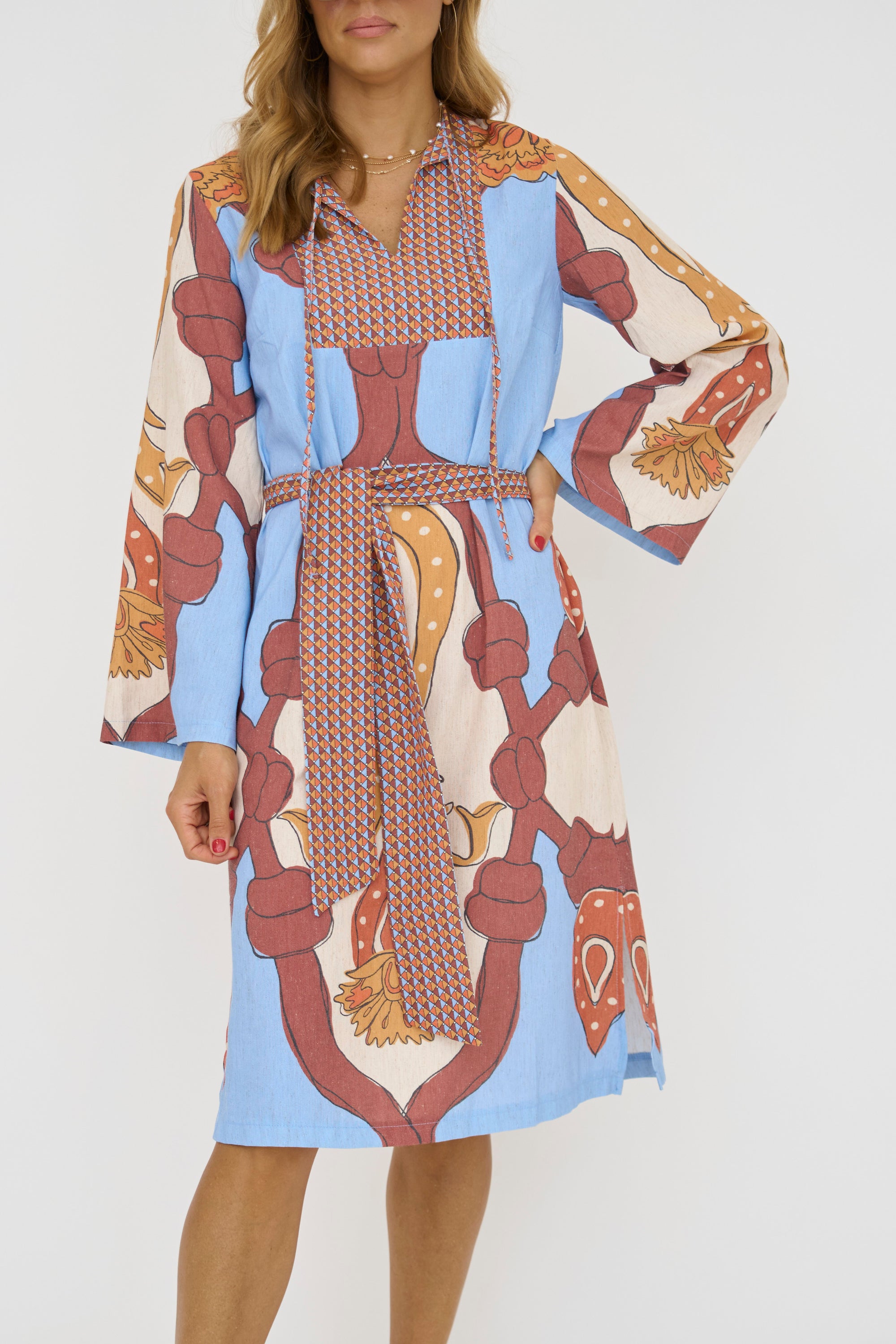 Geological Print Midi Dress