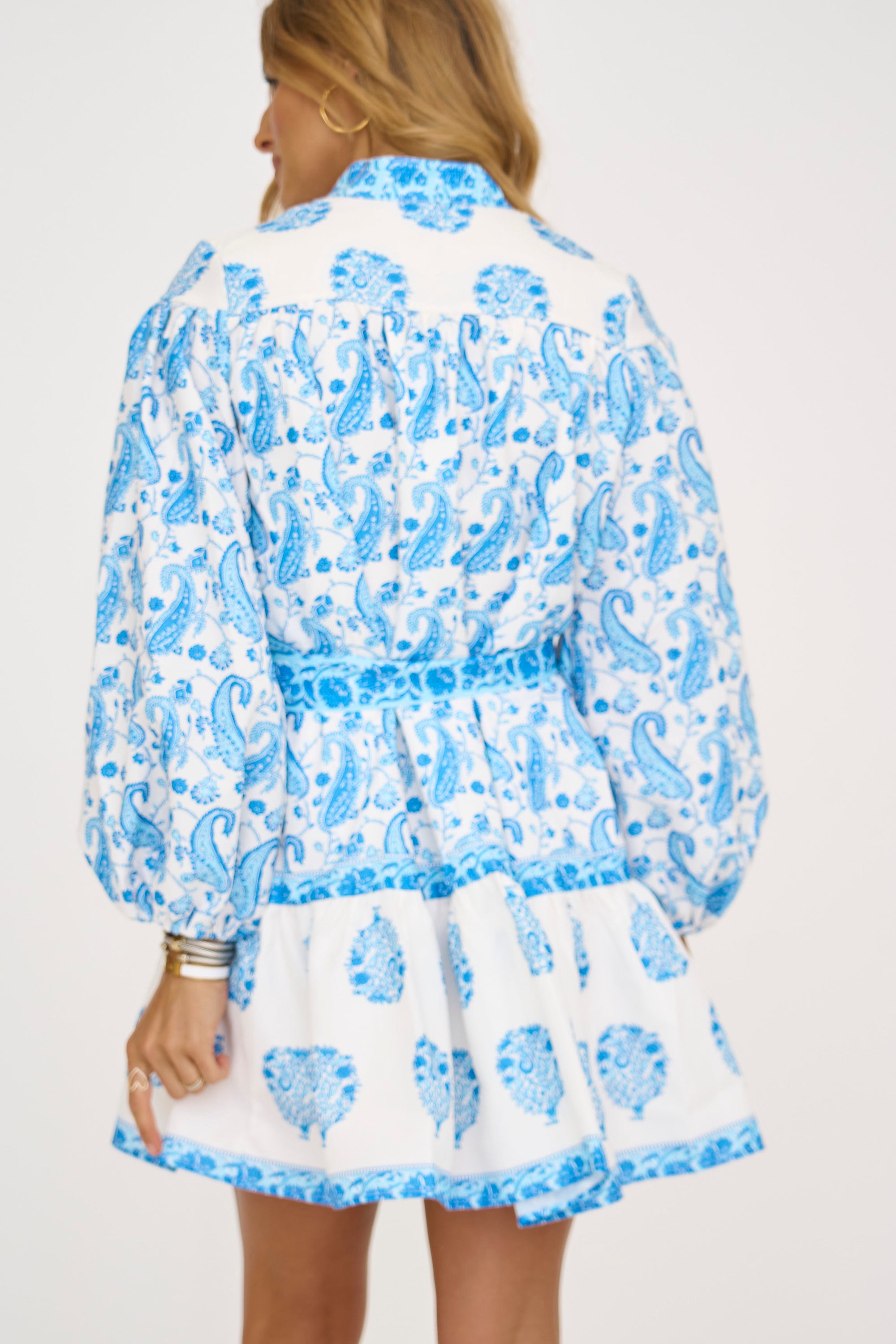 Ava Blue Belted Mini Dress