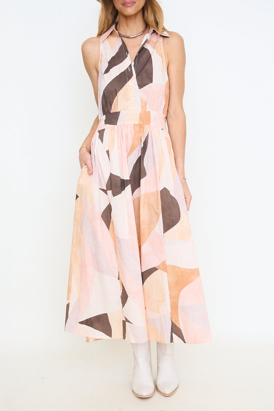 Collared Maxi Dress Multi Prism