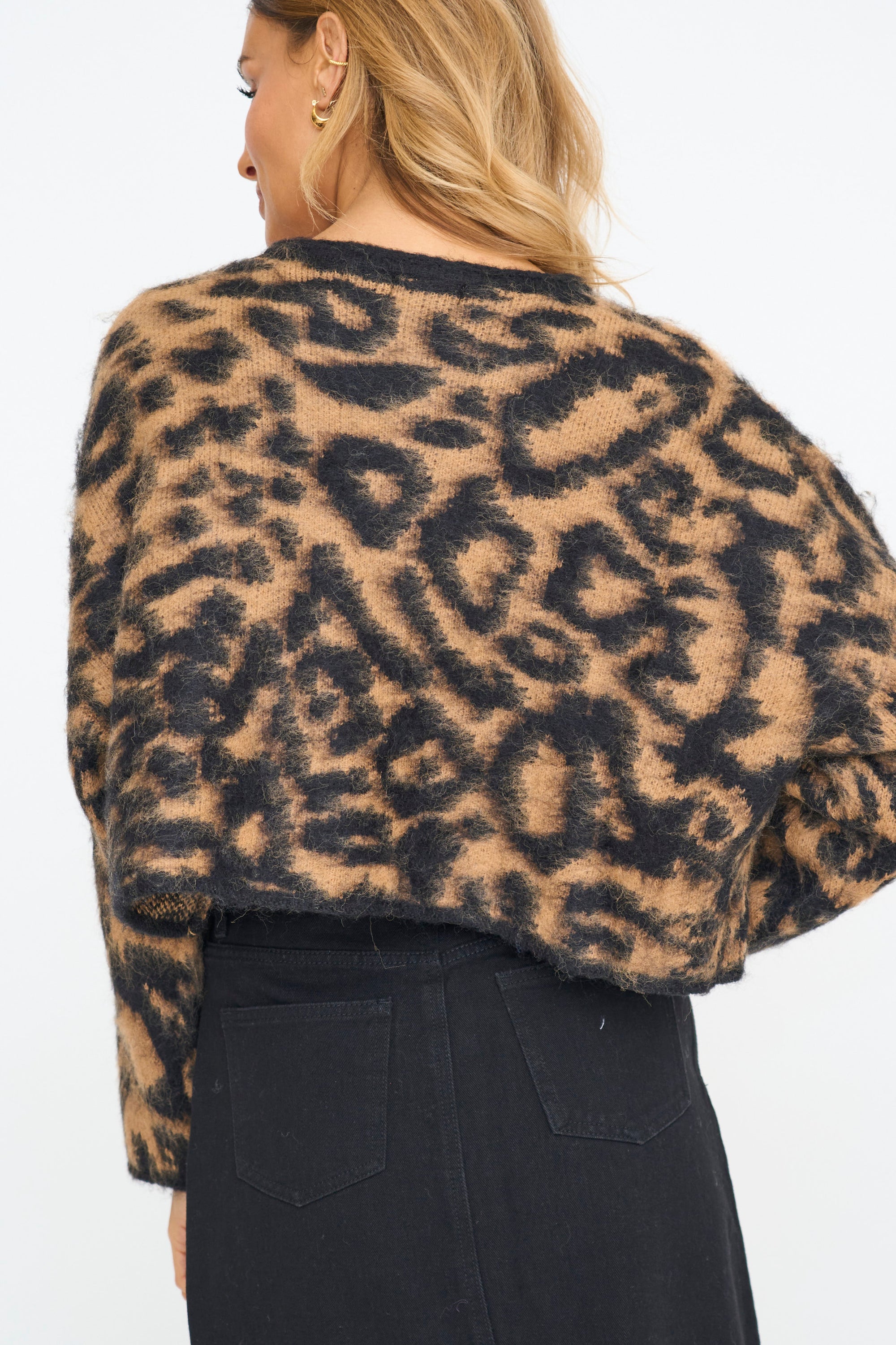 Boxy Leopard Print Sweater