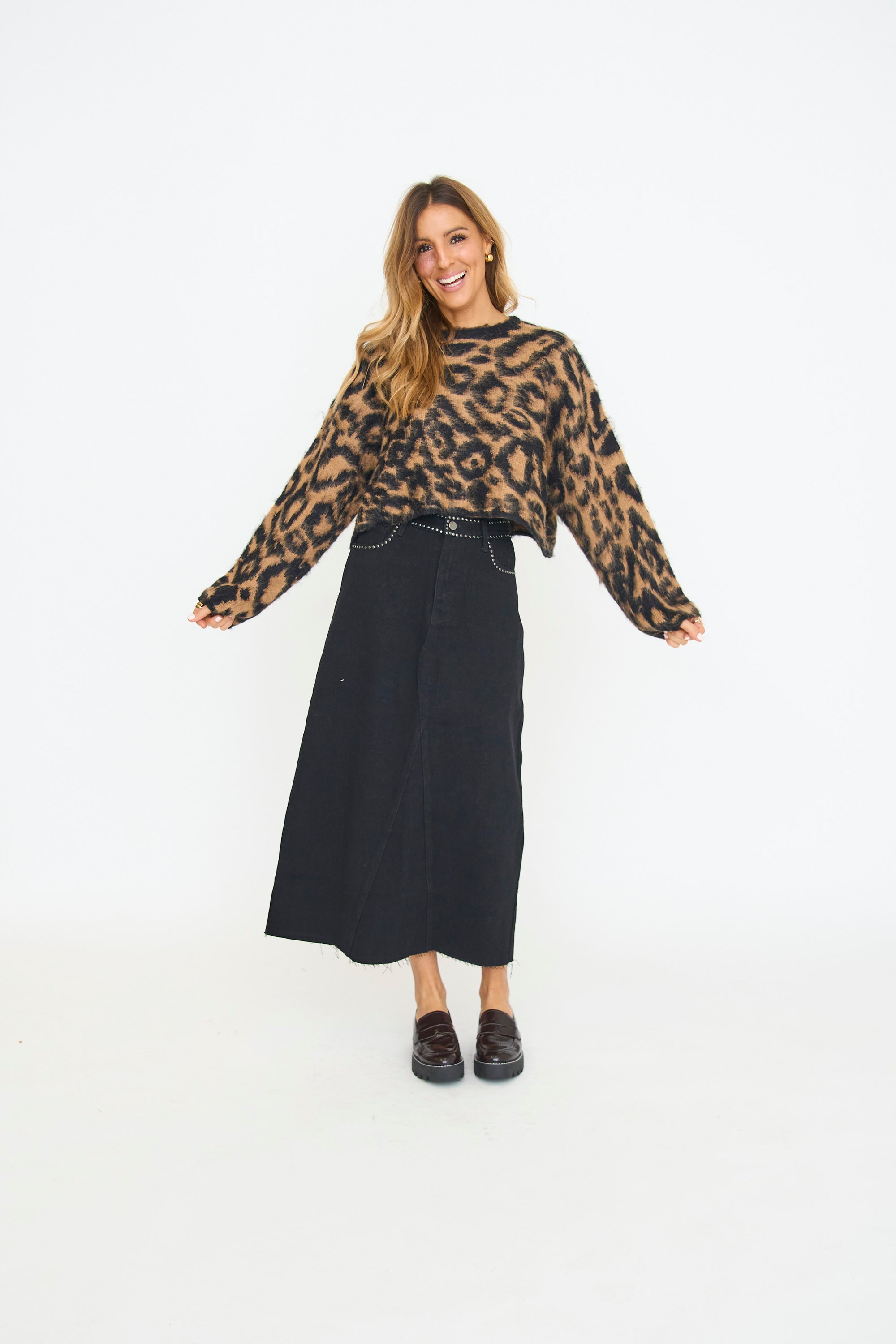 Boxy Leopard Print Sweater