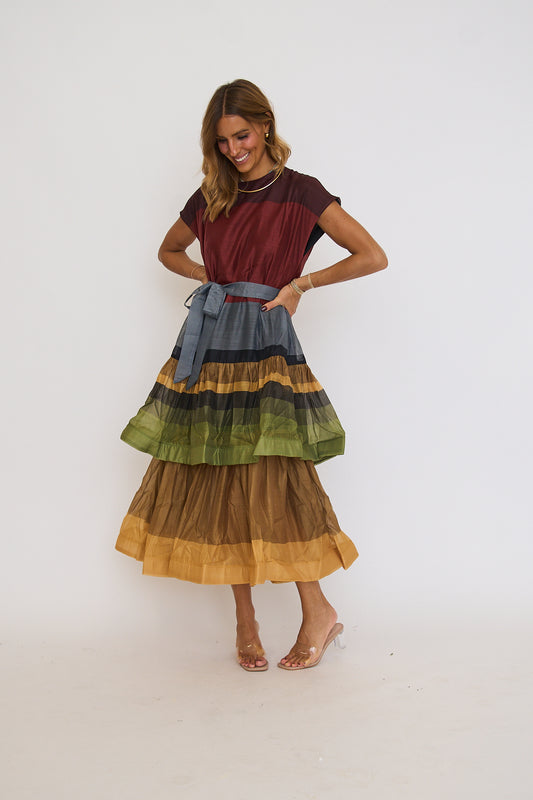 Autumn Ruffle Tiered Dress