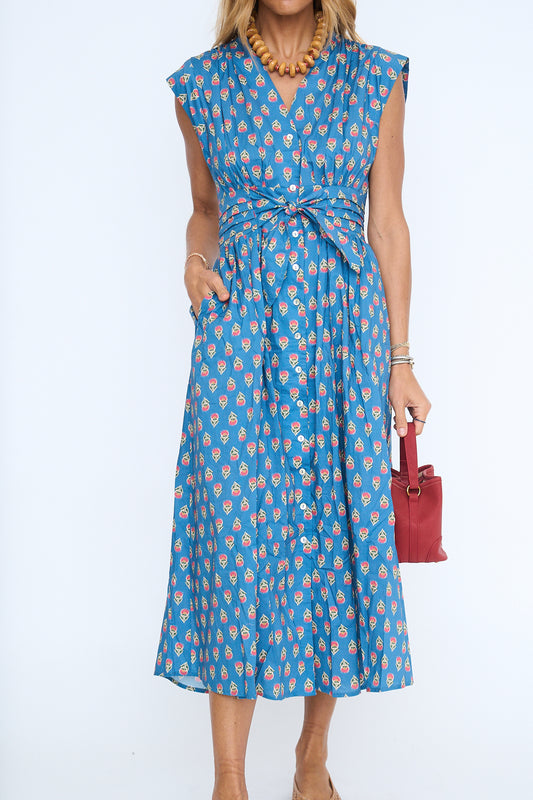 Penny Block Print Midi Dress