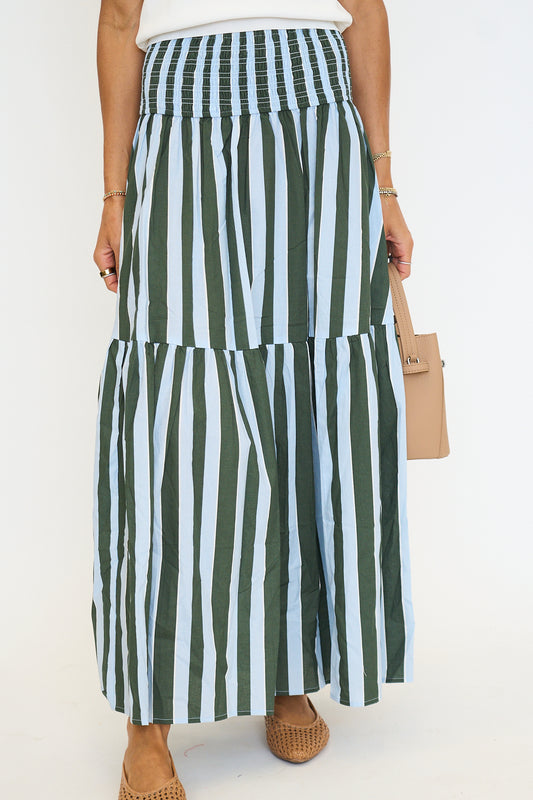 Carolina Coast Stripe Maxi Skirt