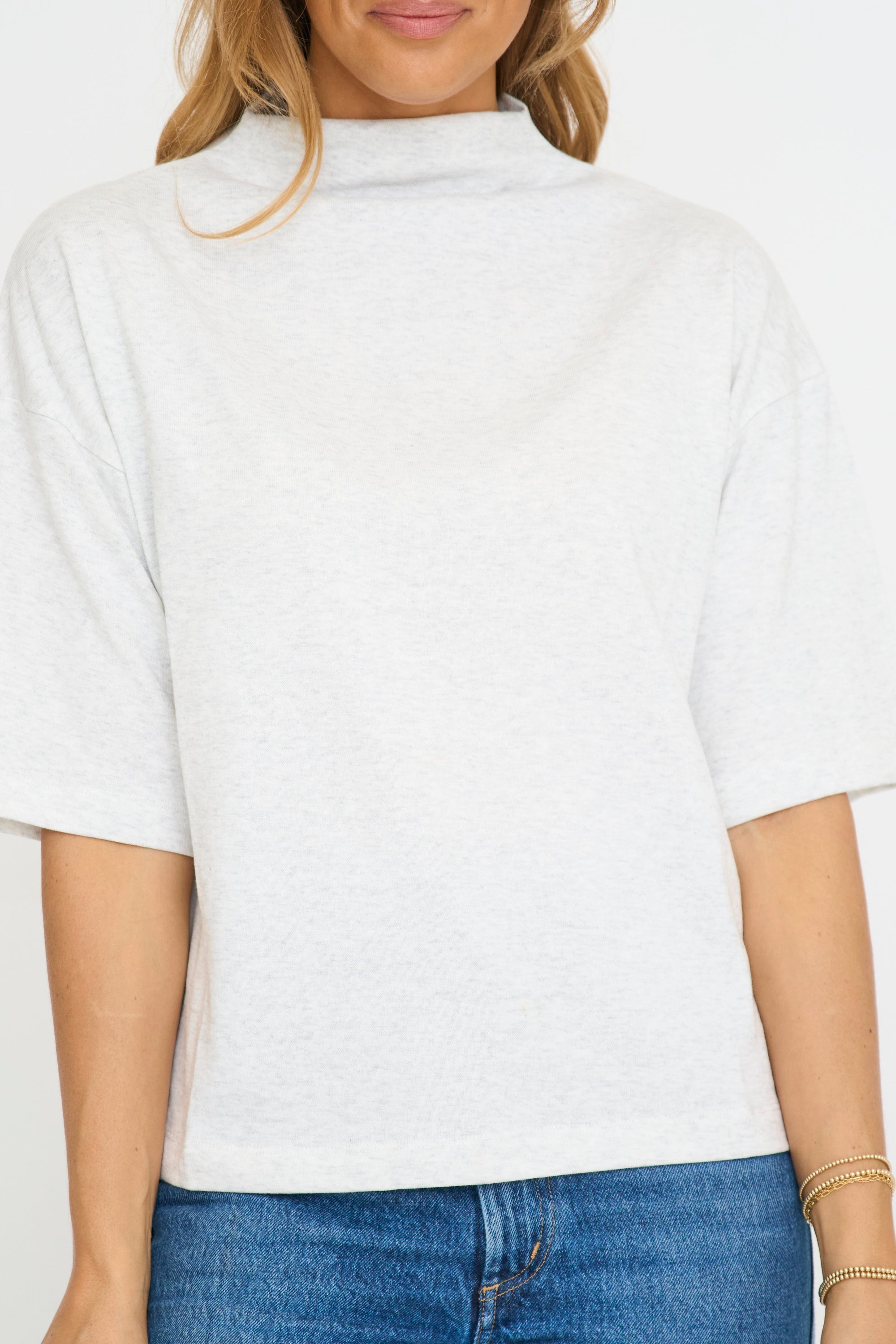 Jersey Mock Neck Tee