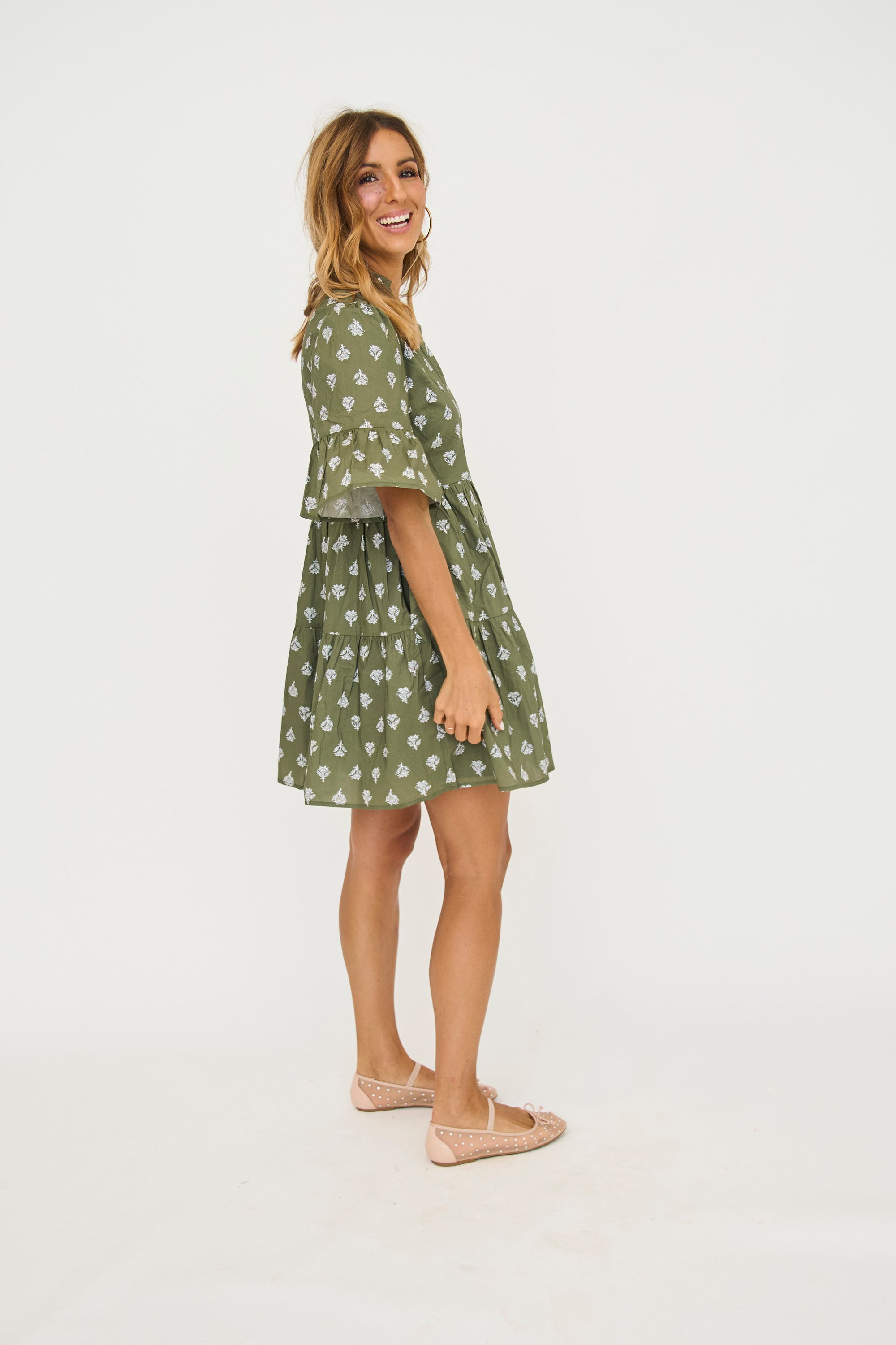 Rowan Paisley Ruffle Mini Dress