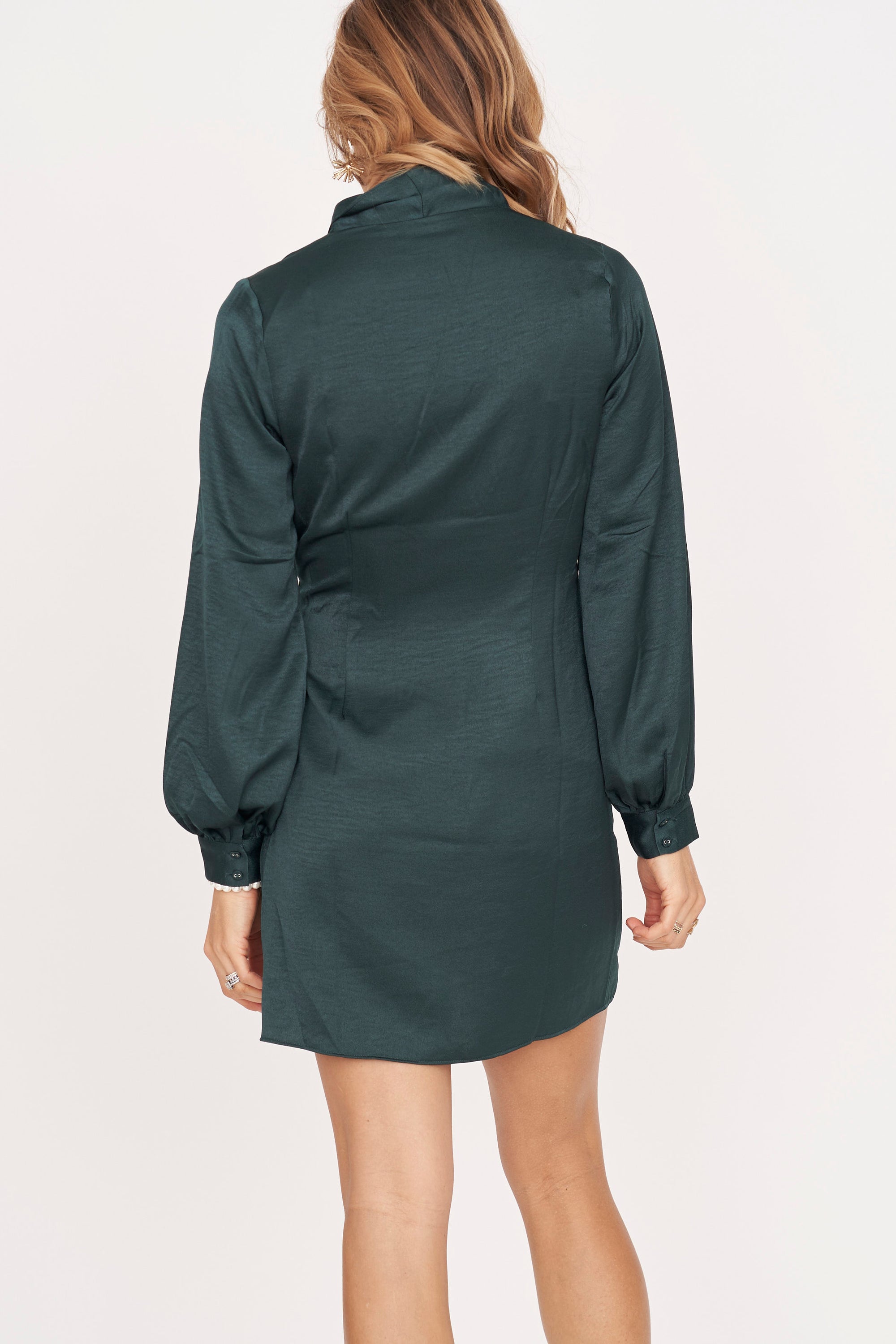 Calla Green Wrap Mini Dress