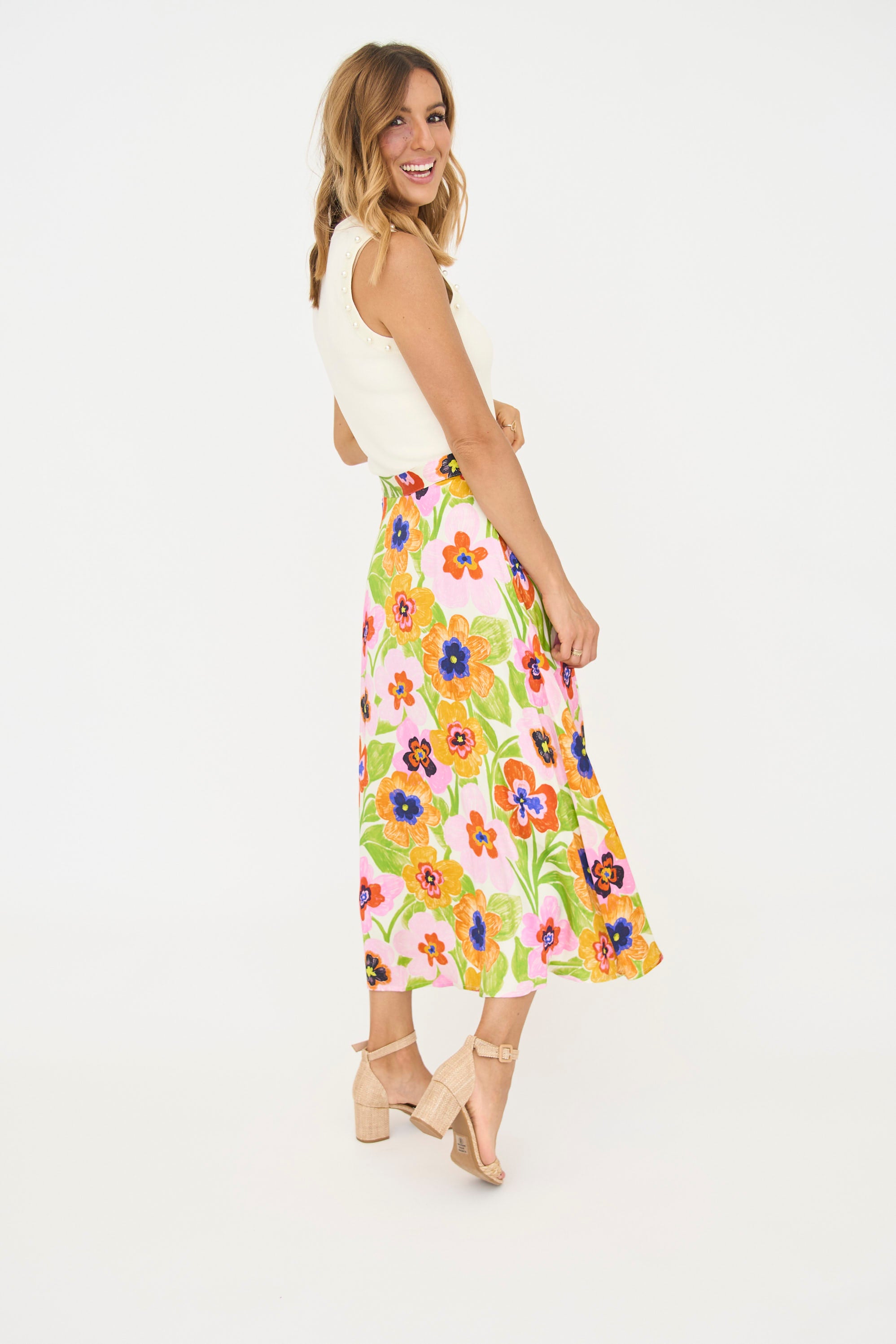 Celly Floral Midi Skirt