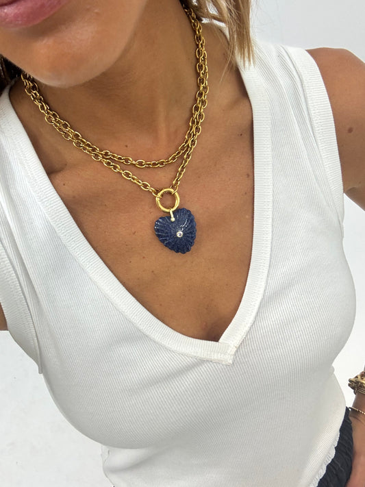 Heart Gemstone with CZ Bezel