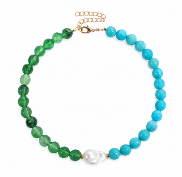 Mixed Bead Necklace with Pearl