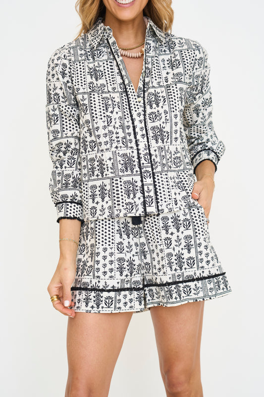 Fringe Patchwork Short Set