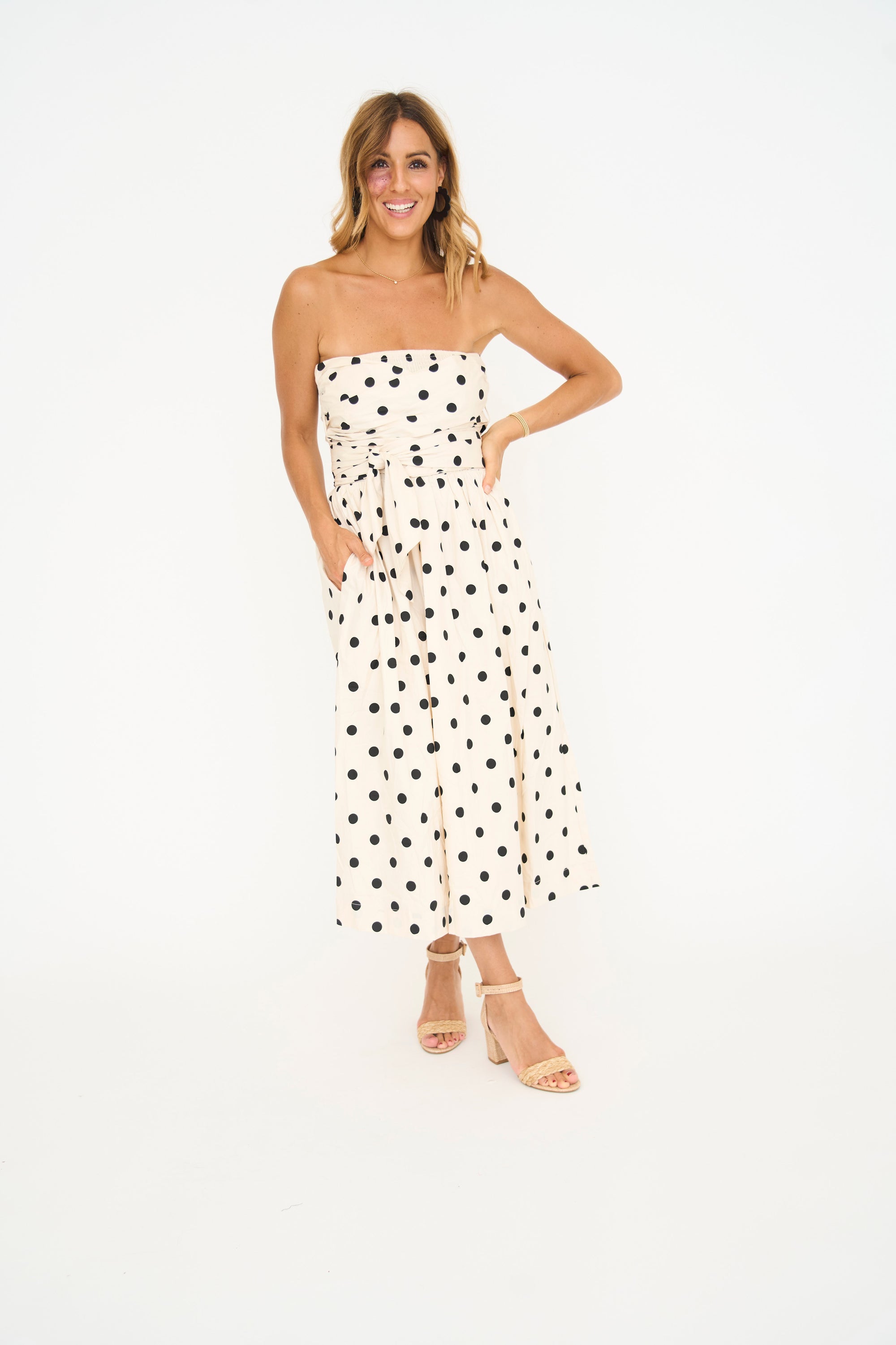 Sydney Wrapped Polka Dot Midi Dress