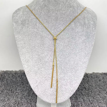 Minimalist 18k Golden Lariat Necklace