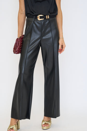 Pintuck Detail Wide Straight Pants