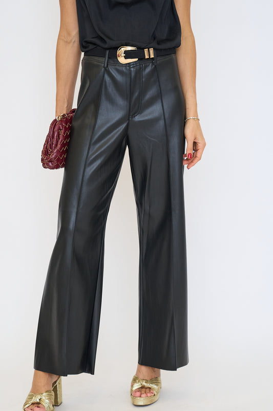 Pintuck Detail Wide Straight Pants
