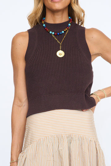 Demi High Crew Neck Tank