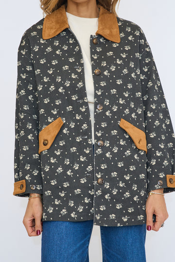 Meadow Stroll Floral Quilted Barn Jacket