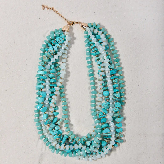 Turquoise Beaded Collar Necklace