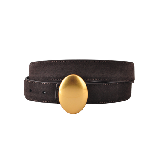 Suede Strap with Vertical Oval Buckle