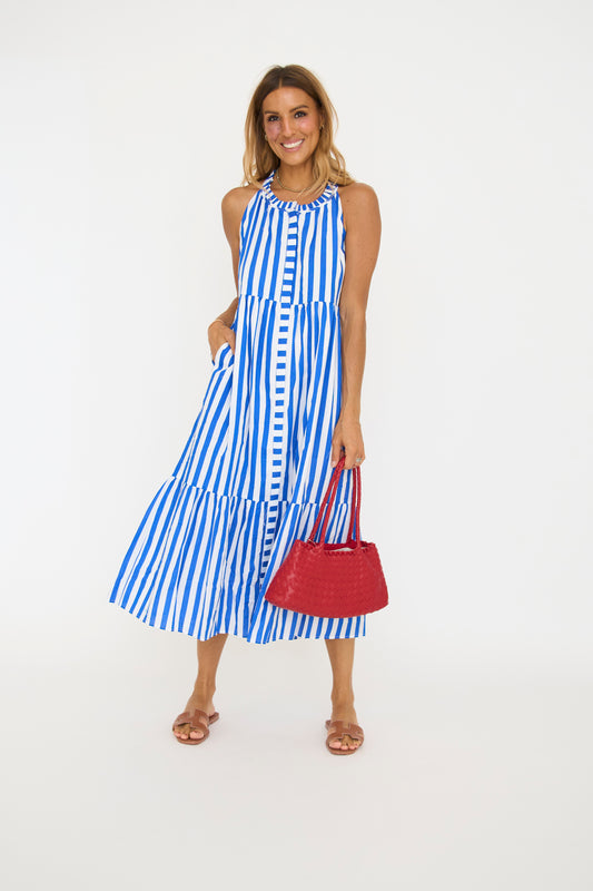 Bey Stripe Zelie Sleeveless Midi Dress