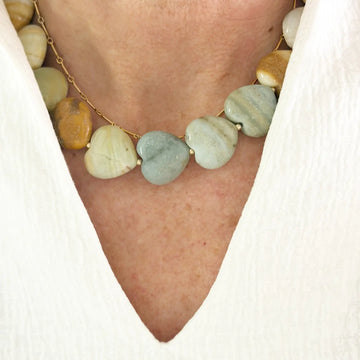 Amazonite Maizy Stone Heart Necklace