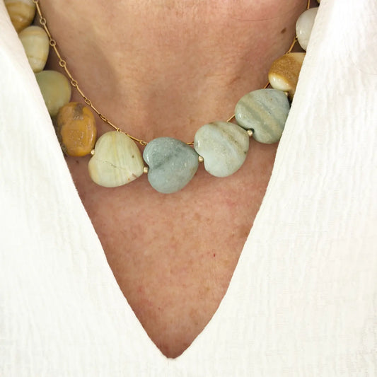 Amazonite Maizy Stone Heart Necklace