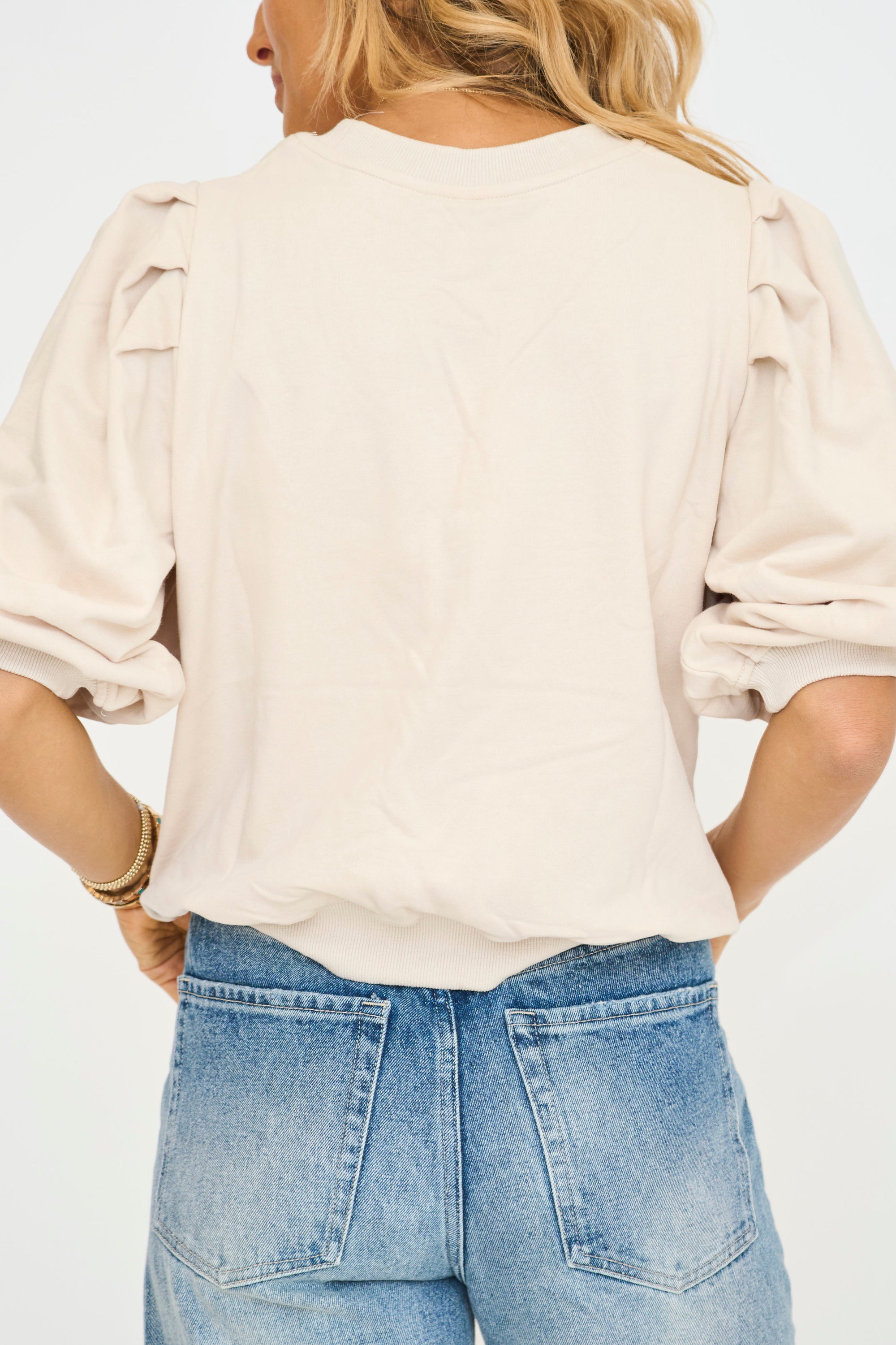 3Q Puff Sleeve Sweatshirt