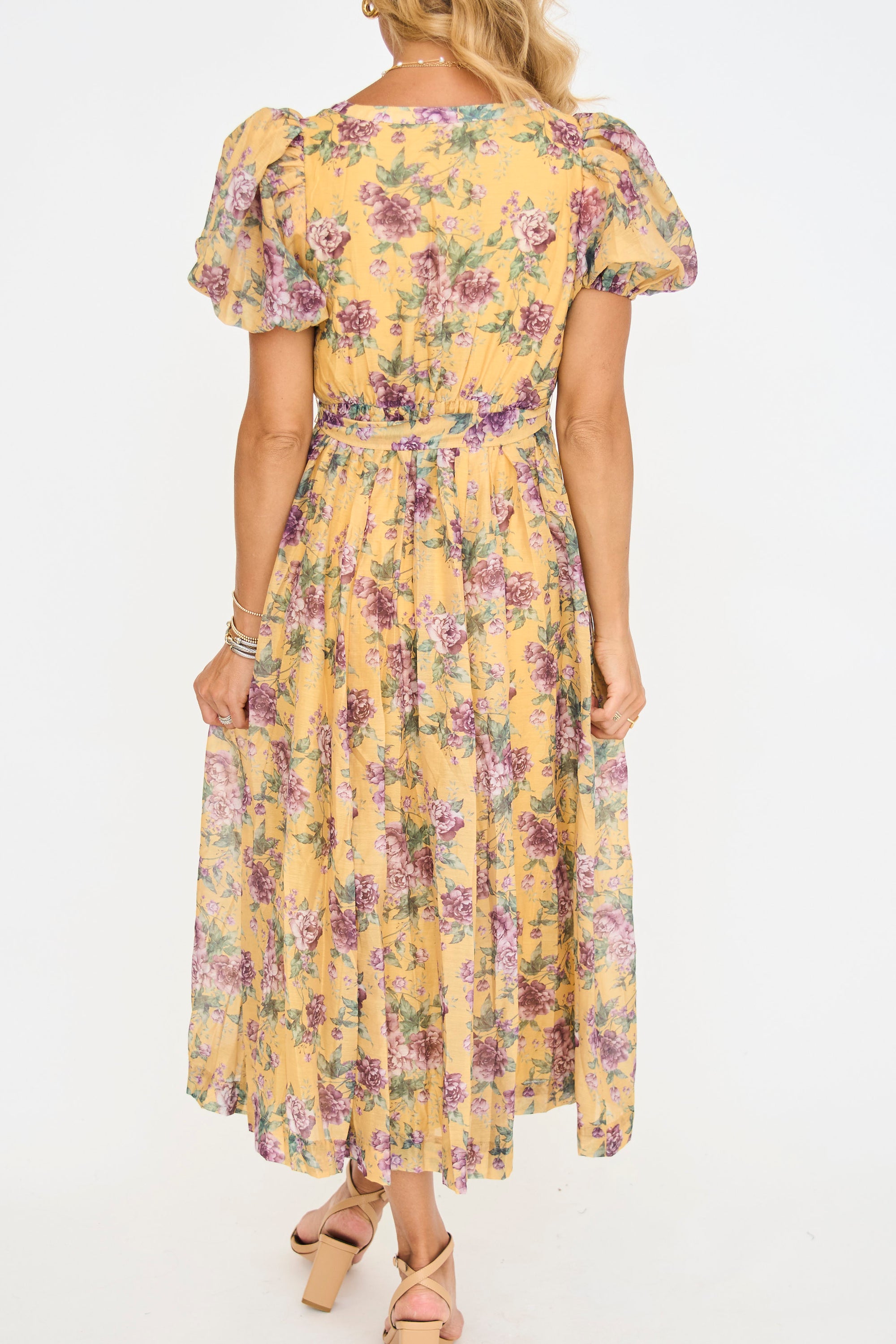 Michelle Floral Belted Midi Dress