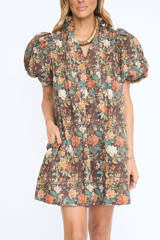 Autumn Bloom Mini Dress