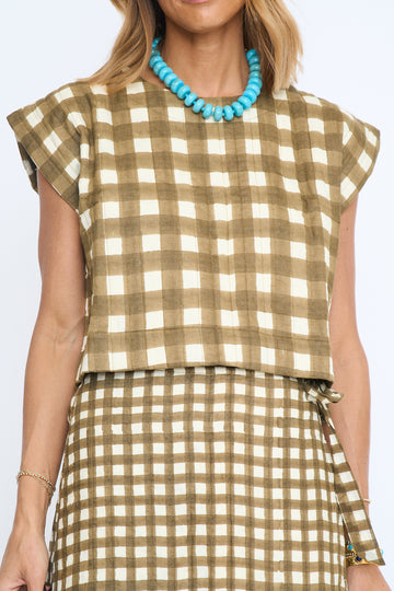 Greta Gingham Quilted Top