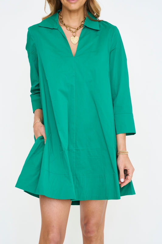 A-Line Kaftan Collar Dress
