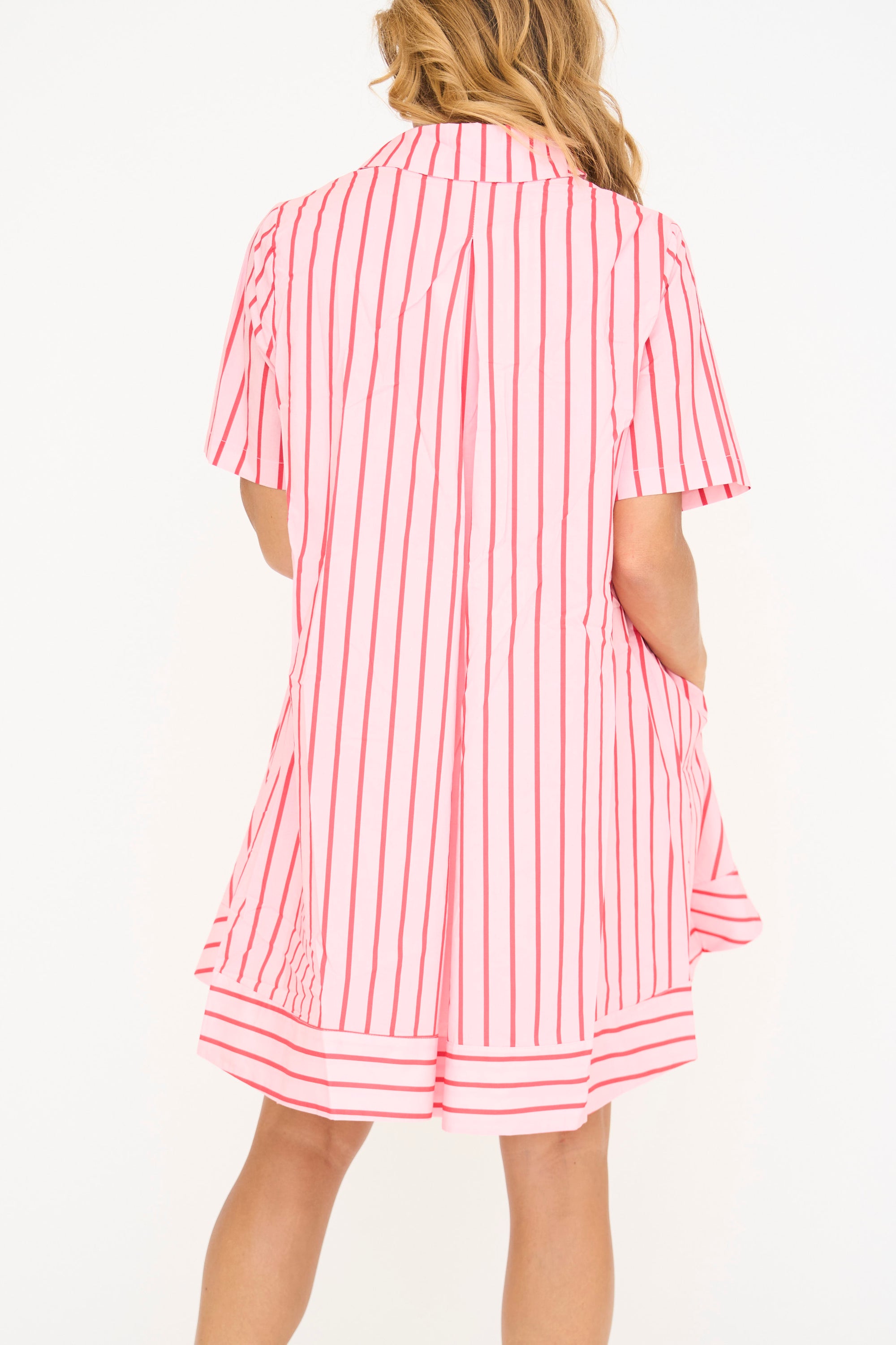 Stripe A-Line Shirt Dress