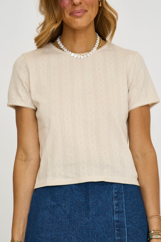 Pointelle Baby Tee