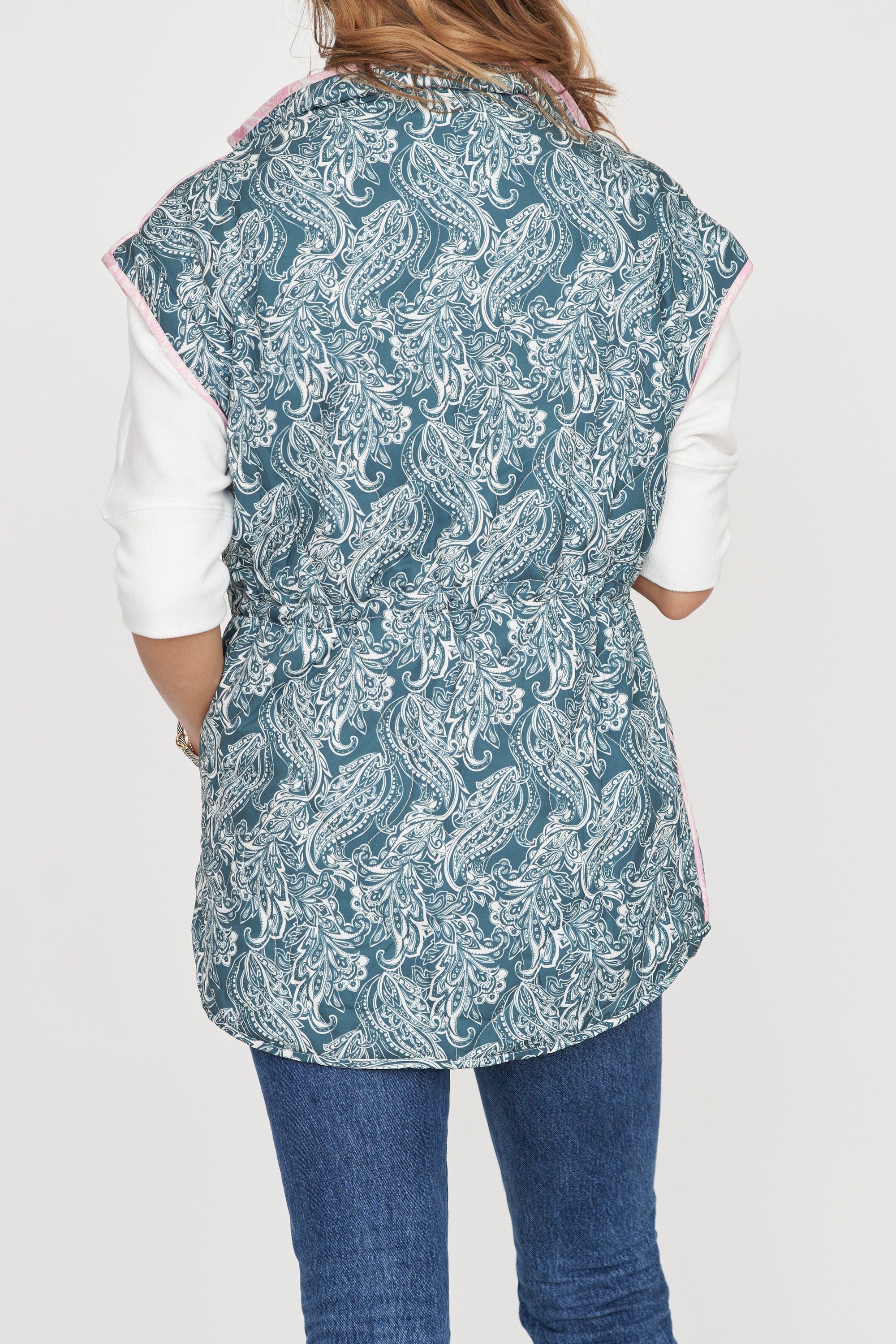 Paisley Print Convertible Vest/Jacket