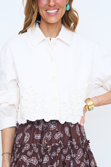 Floral Embellishment Detail Jacket