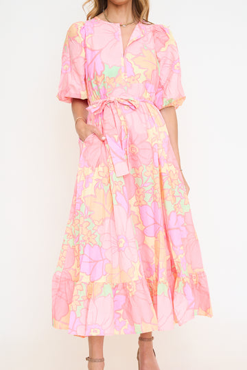 Big Floral Pastel Maxi w/ Ties