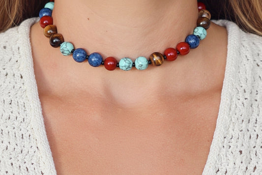 Fall Multicolor Beaded Necklace