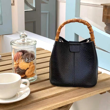 Bamboo Top Handle Crossbody Bag