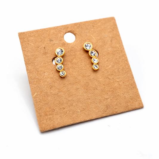 Gold Plated Crystal Path Stud