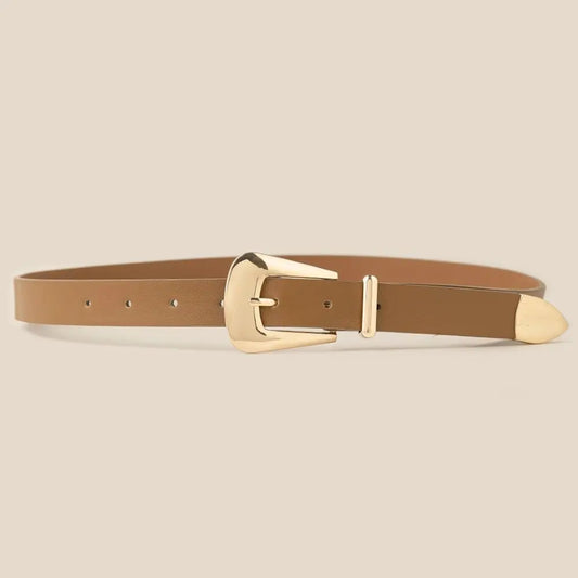 Bulky Buckle Vegan Leather Belt