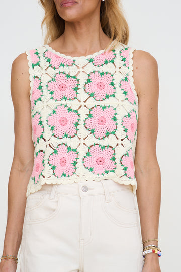 Floral Crochet Tank Top