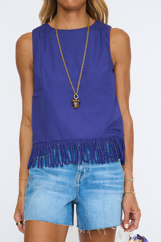 Fringe Hem Sleeveless Top