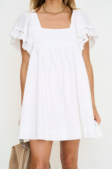 Elizabeth White Lace Mini Dress