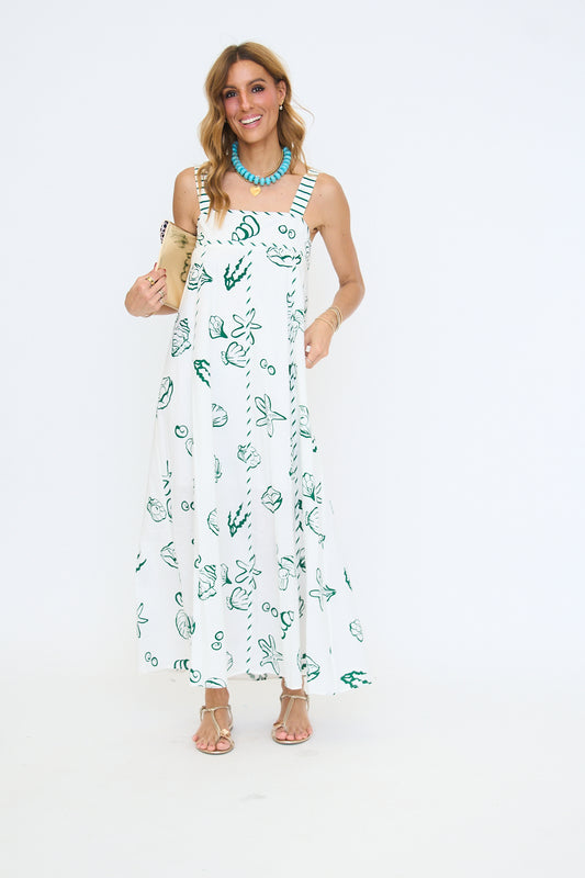 Nautical Empire Waist Sleeveless Maxi Dress
