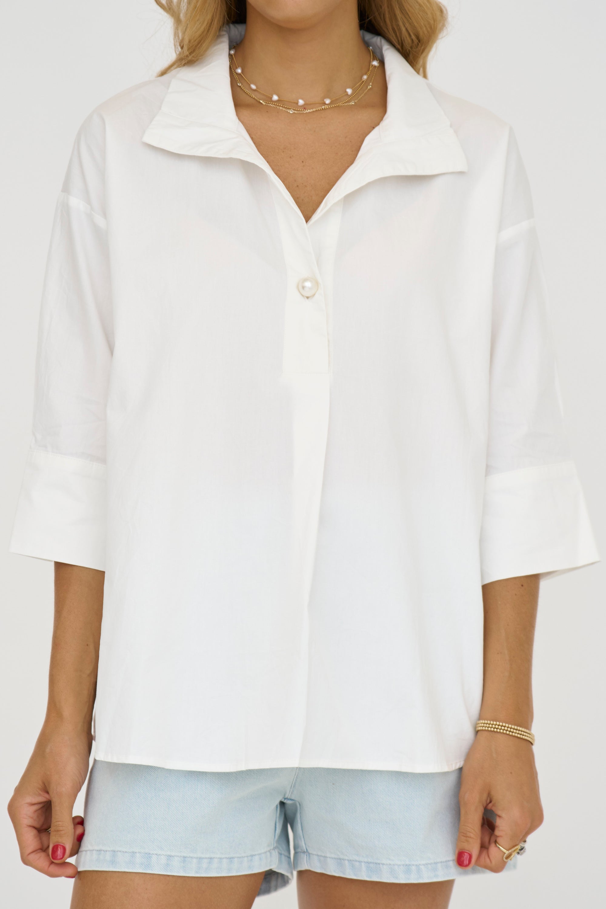 Pearl Poplin Top