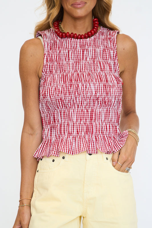 Scarlet Smocked Top
