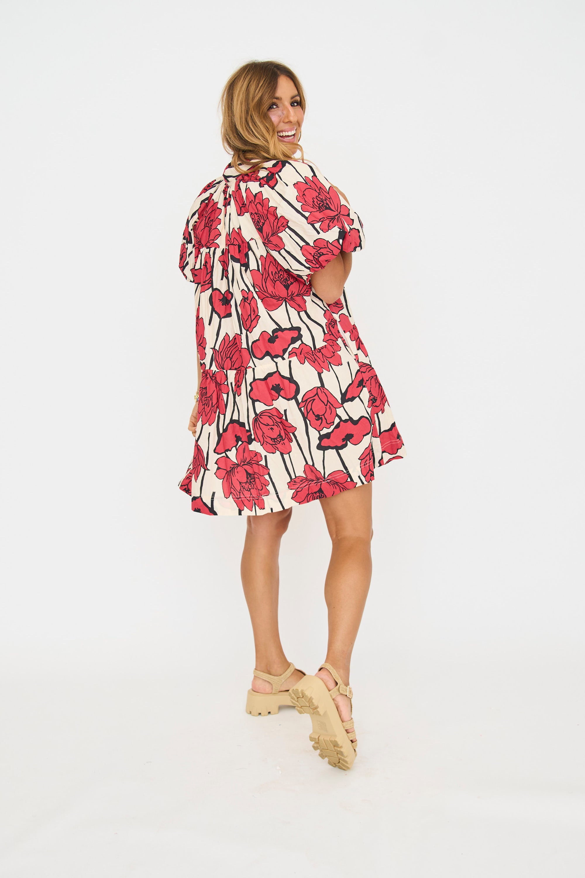 Allie Bubble Sleeve Mini Dress