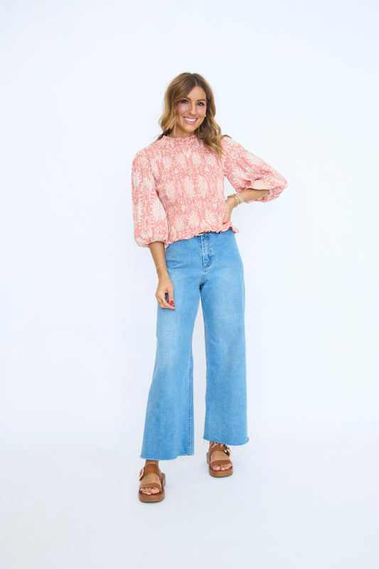 Rose Gilded Palm Hali Top